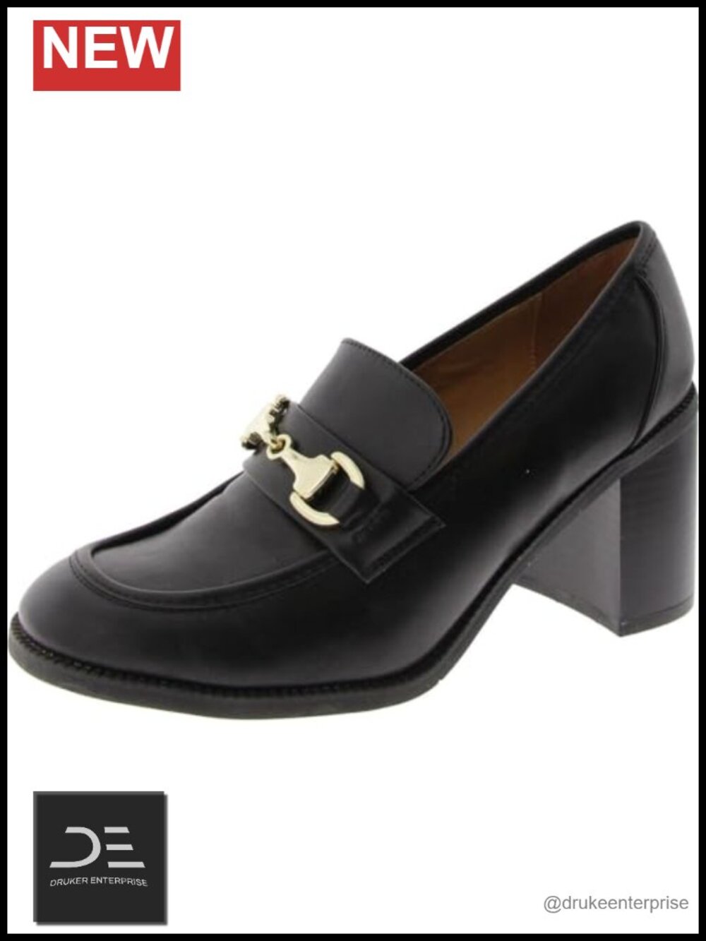 Nine West Koolo Women's Leather Block Heel Loafer Pumps